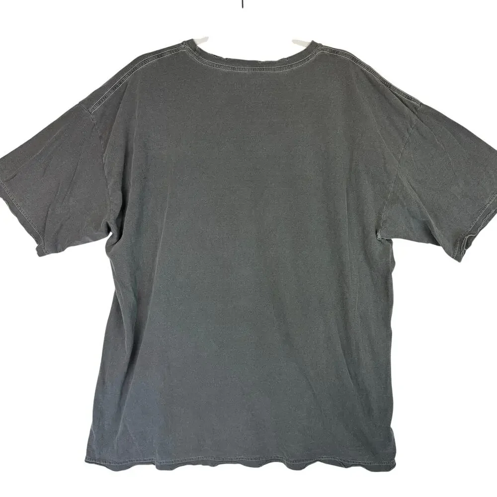 Urban Outfitters Bowie Ziggy Stardust Oversized Tee Women Sz S/M Grey Distressed - Picture 3 of 7